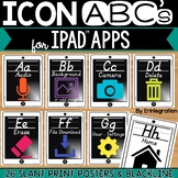 iPad Alphabet Cards of Frequently Used iPad Icons - White 