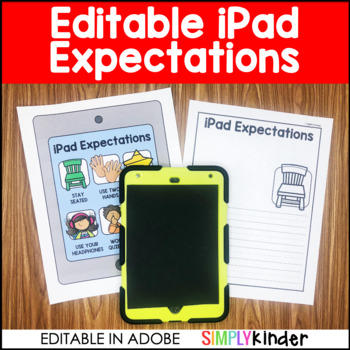 Preview of Editable iPad Expectations for Kindergarten