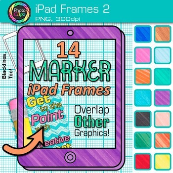 Preview of iPad Frame Clipart Images: 15 Page Borders & Frames Clip Art, Transparent PNG