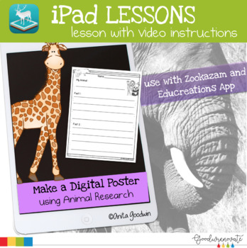 Preview of iPad Lessons Animal Facts | Research and Digital Mini Poster