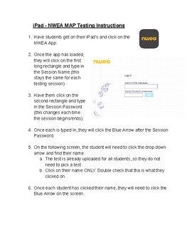 Preview of iPad - NWEA App Directions