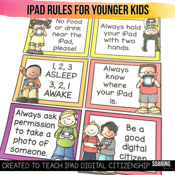 Preview of iPad Rule Posters for Younger Kids | To Teach Digital Citizenship