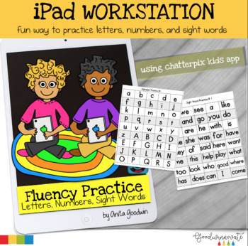 Preview of iPad Technology Workstation Letters | Numbers | and Sight Word Fluency