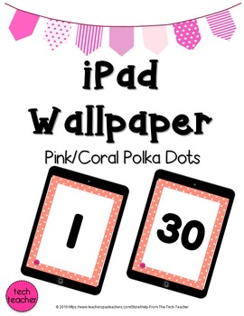 Preview of iPad Wallpaper Background: Pink/Coral Polka Dot