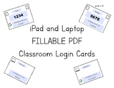 iPad and Laptop EDITABLE/FILLABLE PDF Classroom Login Cards