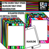 iPad clipart - 20 colorful striped iPad or tablets images