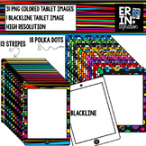 iPad clipart - 32 rainbow iPad or tablets images in dots, 