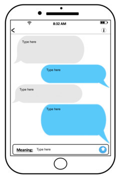 Preview of iPhone Text Message Conversation - Editable / Fillable Google Slides