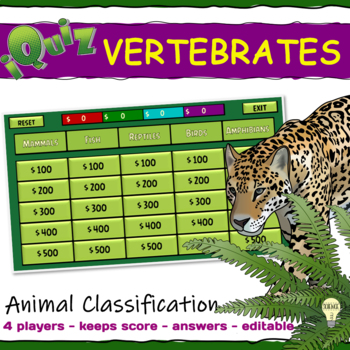 Preview of Classifying Vertebrate Animals Interactive Game Digital/Distance Learning