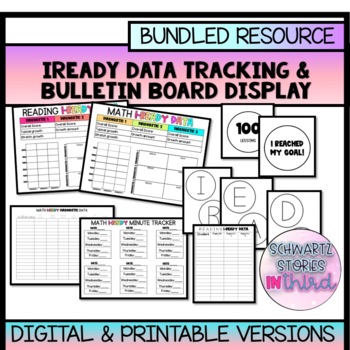 Preview of iReady Data Tracking and No Prep Bulletin Board Bundle