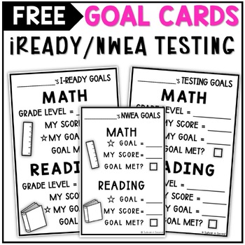 Preview of iReady Diagnostic NWEA Testing Student Goal Cards Freebie