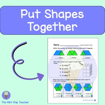 Preview of iReady First Grade Lesson 34: Put Shapes Together: 2-D and 3-D Shapes