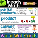 iReady Fourth Grade Math Vocabulary Word Wall Cards