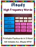 iReady High Frequency Words Flashcards--3 Sizes! Grades K-2!
