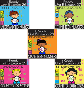 Preview of IReady Math Kindergarten Complete Unit 5 Bundle -Counting & Cardinality (5 Pack)