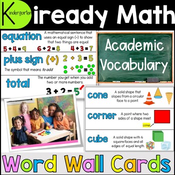 Preview of iReady Kindergarten Math Vocabulary Word Wall Cards