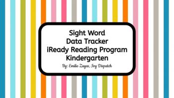 Preview of iReady Kindergarten sight words data tracker