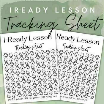 Preview of iReady Lesson Tracking Sheet Bundle - IReady Lessons Passed Data Tracker 