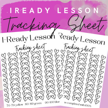 Preview of iReady Lesson Tracking Sheet - IReady Lessons Passed Data Tracker Heart