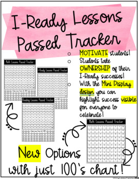 Preview of iReady Lessons Passed Tracker and Classroom Visual