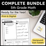 5th Grade iReady Math Curriculum Yearlong CCSS Worksheets,