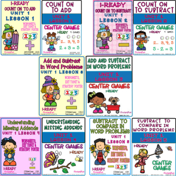 Preview of iReady Math Unit 1 Bundle -Add and Subtract Number Sense +Center Games 1ST Grade