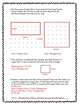 iReady Math Practice - 3rd Grade Unit 3 - Area, Word Problems, & Graphs