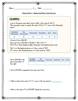 iReady Math Practice 4th Grade Unit 1 Whole Numbers Worksheets