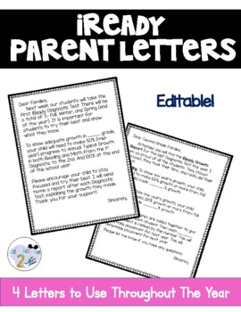 Preview of iReady Parent Letters- Editable