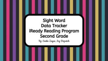Preview of iReady Second Grade sight words data tracker
