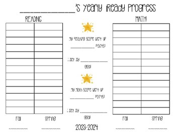 Preview of iReady Yearly Progress Tracker