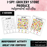 iSpy Worksheets: Produce Section of the Grocery Store