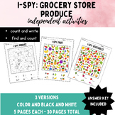 iSpy Worksheets: Grocery Store Bundle