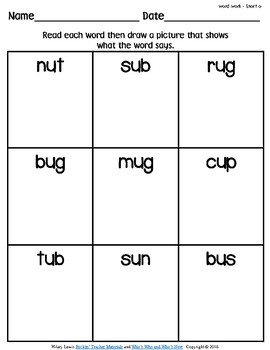 short u vowel sound worksheets by rockin teacher