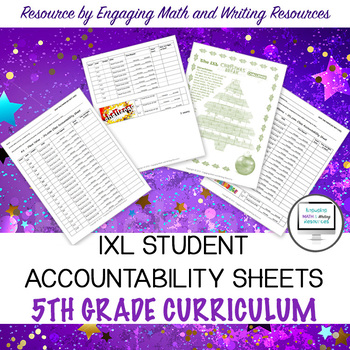 Preview of iXL.com Student Accountability Sheets for 5th Grade Curriculum (Q1-Q3)