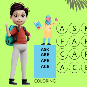 Preview of ican find the ed family word coloring
