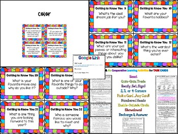 Icebreaker: Getting to Know You Task Cards with Cooperative Learning Games