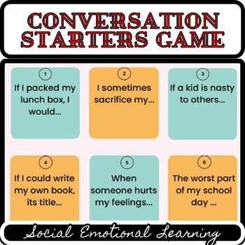 Preview of icebreaker activity -conversation starters workbook / social emotional learning