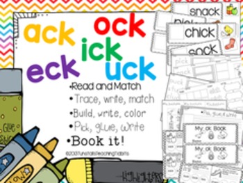 Preview of ick, ock, uck, ack, eck Printable Word Work
