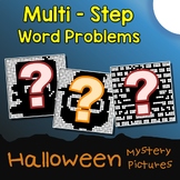 Mystery Math Picture Halloween 2-Step Word Problems All Op