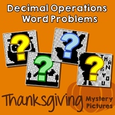 Decimal Operation Word Problem Thanksgiving Math Coloring 