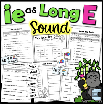 Preview of ie as Long E Sound Worksheets Sorting