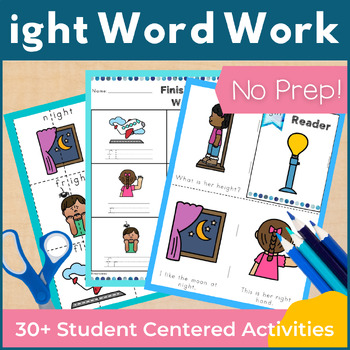 Preview of ight Word Family Word Work and Activities - Long I Word Work