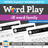 ill Word Family Worksheets No Prep Short Vowel I - Spellin