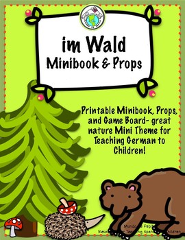 Preview of im Wald In the Forest German Printable Book and Mini Theme Pack