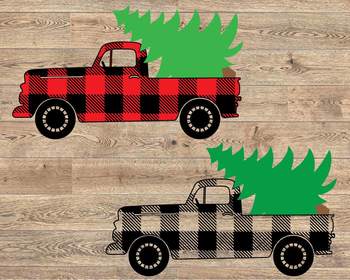 Download Image 0 Image 1 Christmas Truck Svg Buffalo Plaid With Flap Lumberjack Svg 1108s