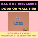 inclusive classroom door decor | all are welcome | + Spani