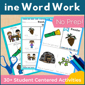Preview of ine Word Family Word Work and Activities - Long I Word Work