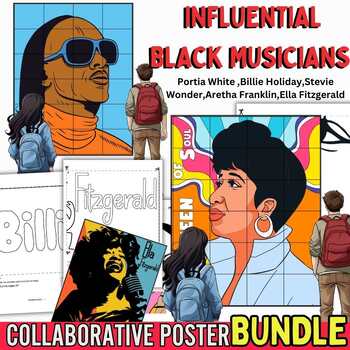 Preview of influential Black Musicians Collaborative Poster Mural Project BHM BUNDLE