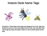 Desk Name Plates -- Insects